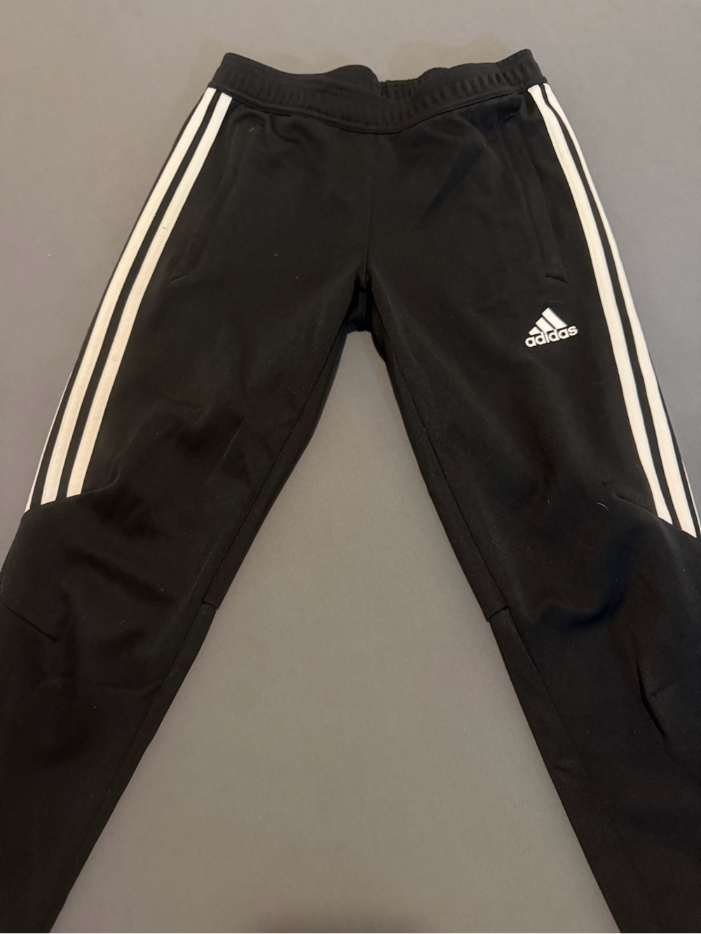 Adidas Black Three-Stripe Track Pants
